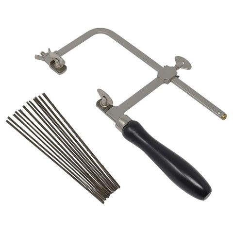 MegaCast German Style jeweler's saw frame with 144 blades for precise metalwork