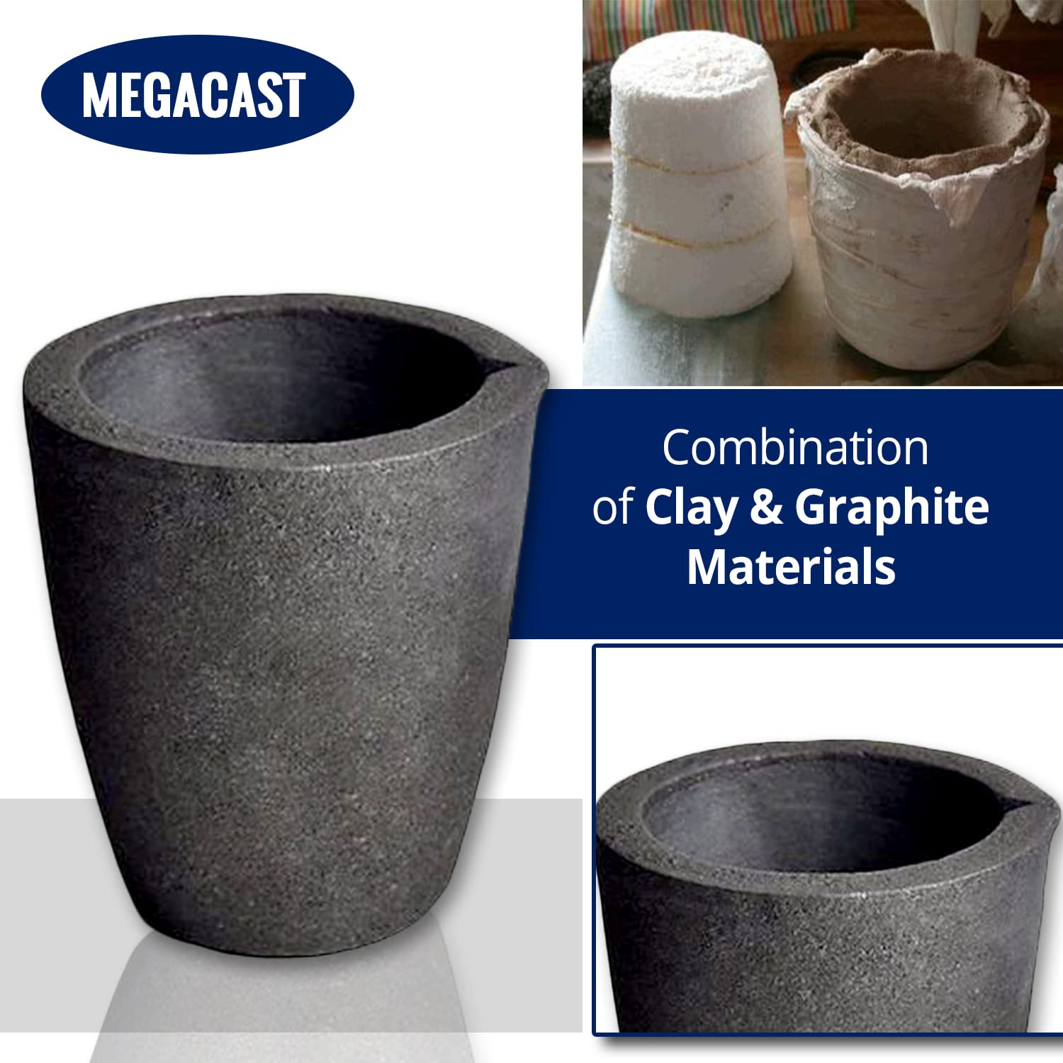 MegaCast propane-compatible melting setup, suitable for propane furnaces and torch methods.