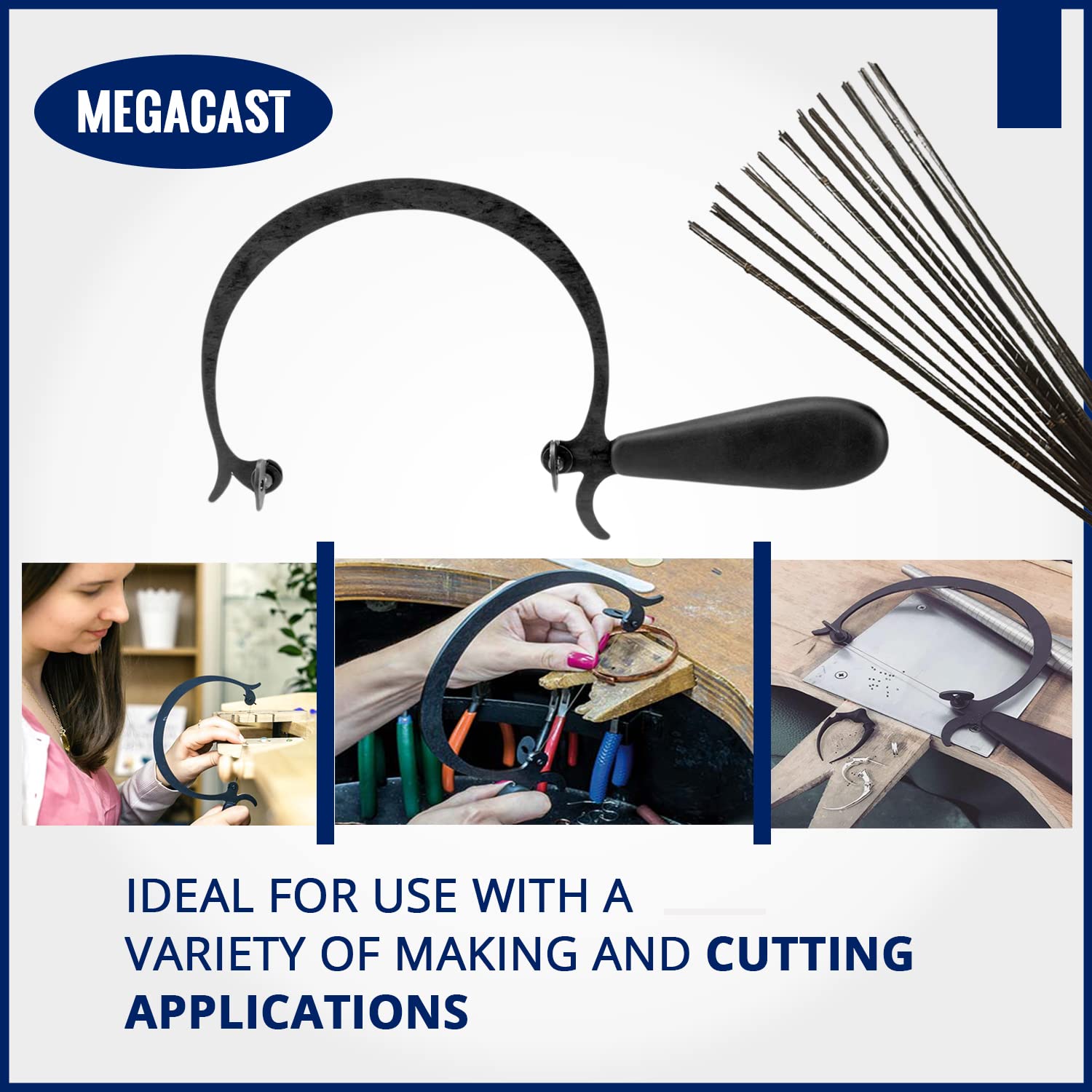 MegaCast blades with two-sided grind for extended sharpness.