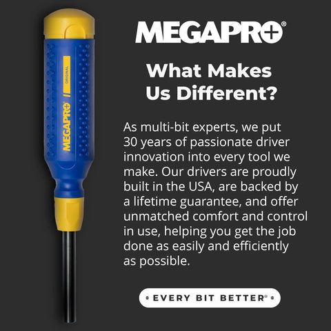 Megapro 14 tips storage shows immediate access to common bits.