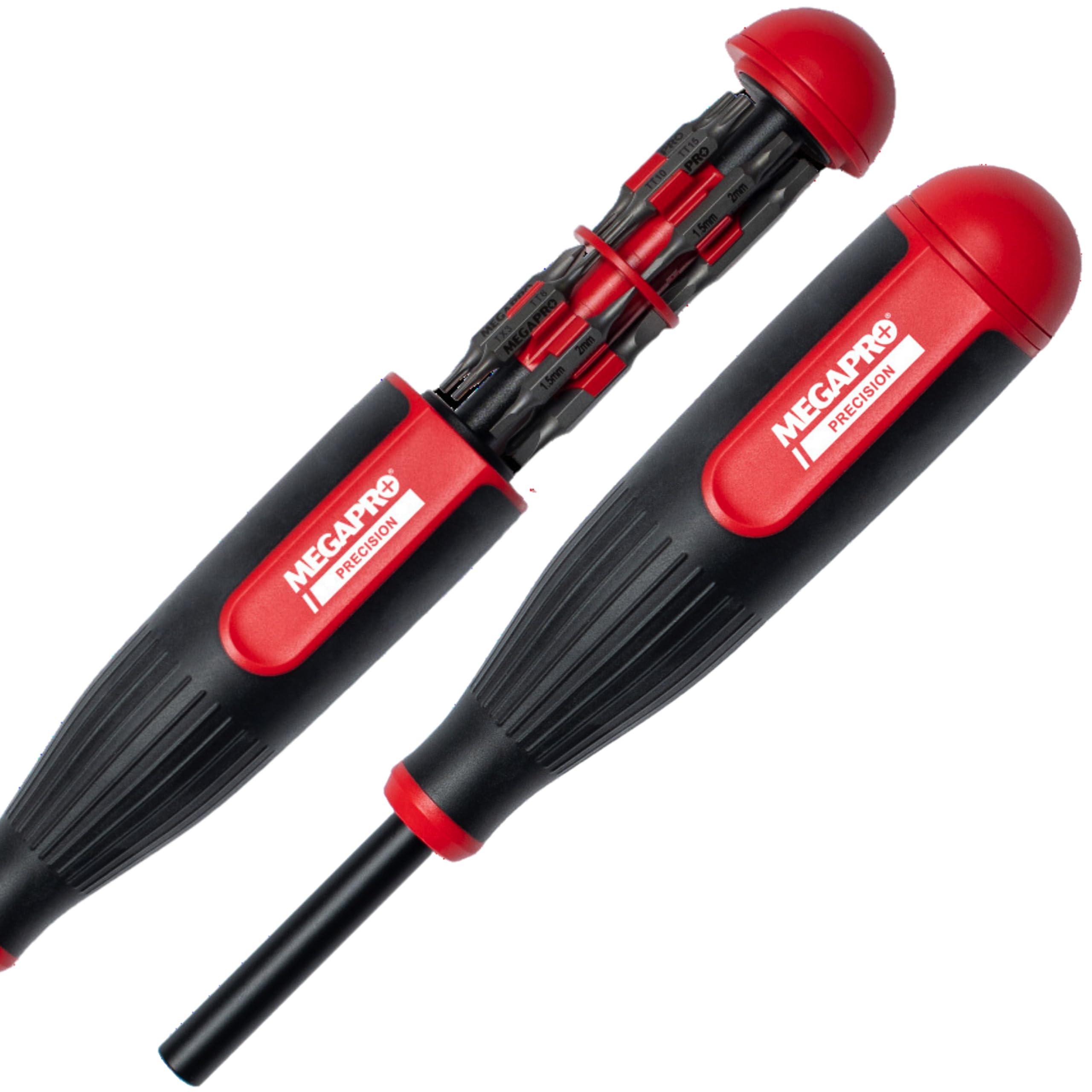Megapro 24-in-1 screwdriver front view for compact, on-the-go repairs.