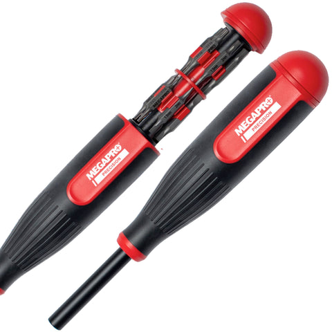 Megapro 24-in-1 screwdriver front view for compact, on-the-go repairs.