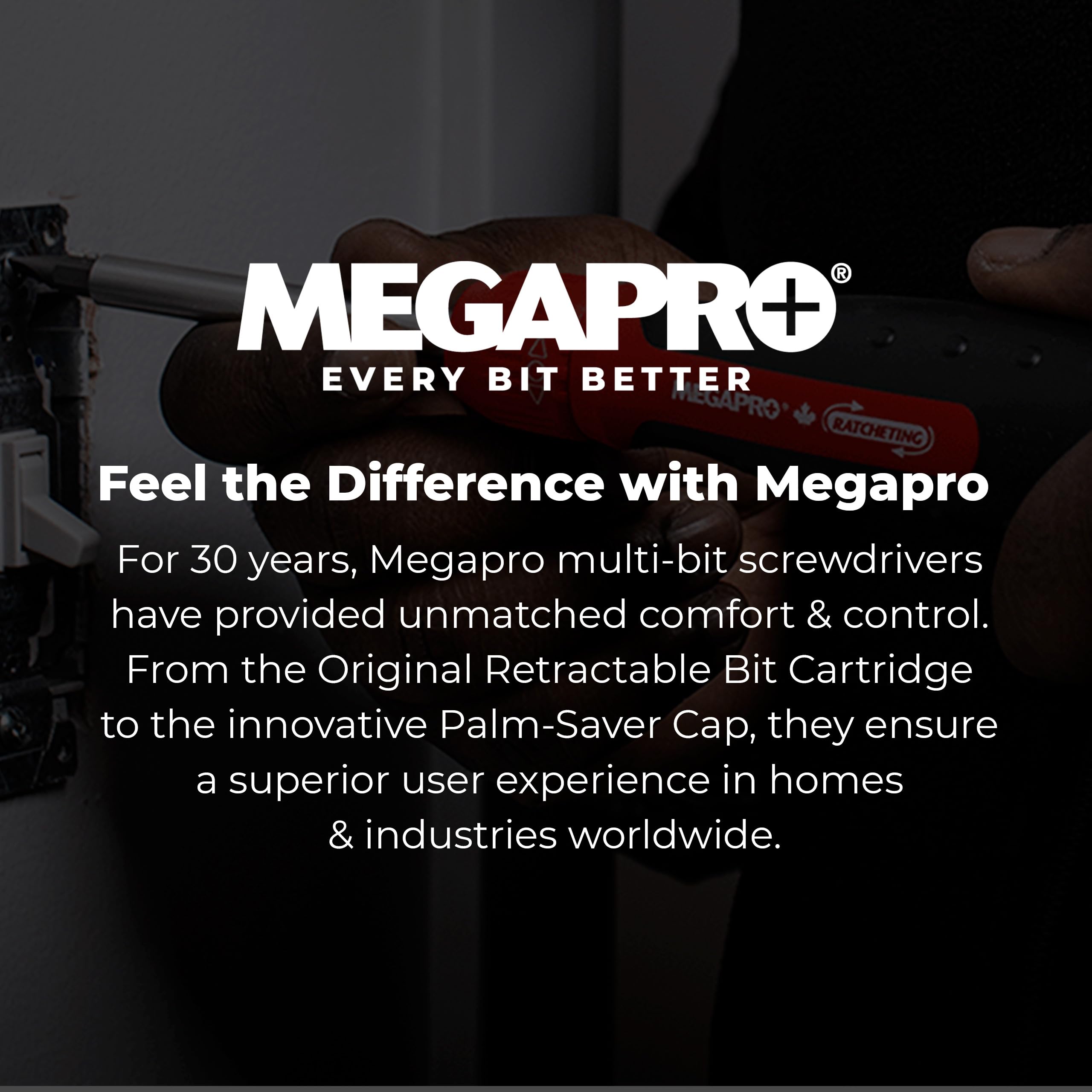 Megapro chamfered solid steel shaft for durability and long life.