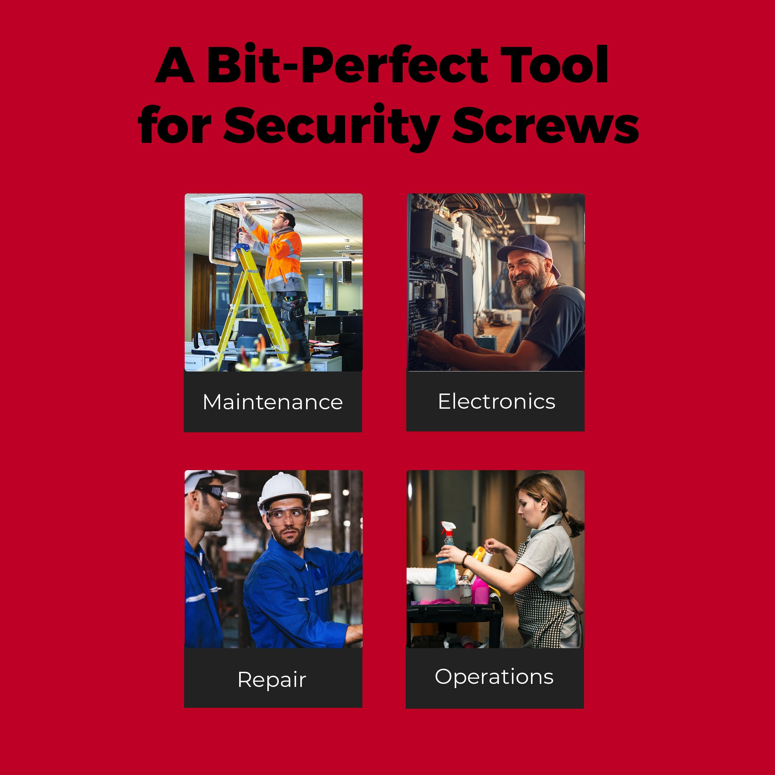 Megapro Tamperproof Security Screwdriver Set includes Torx pin and hex pin for secure fastener access.