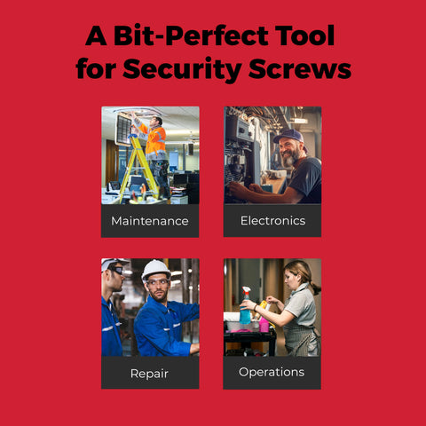 Megapro Tamperproof Security Screwdriver Set includes Torx pin and hex pin for secure fastener access.