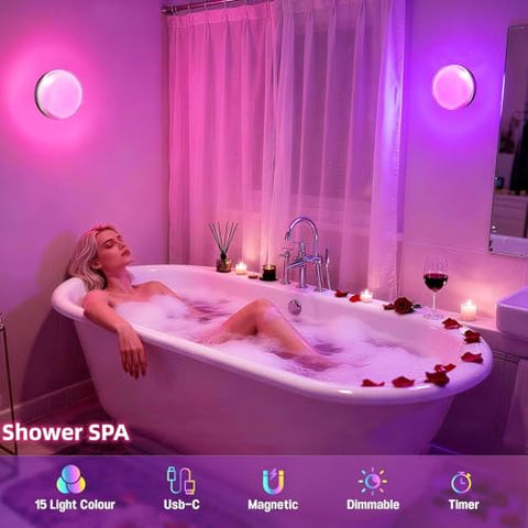 Megastar IP68 waterproof shower light designed to resist steam and splashes