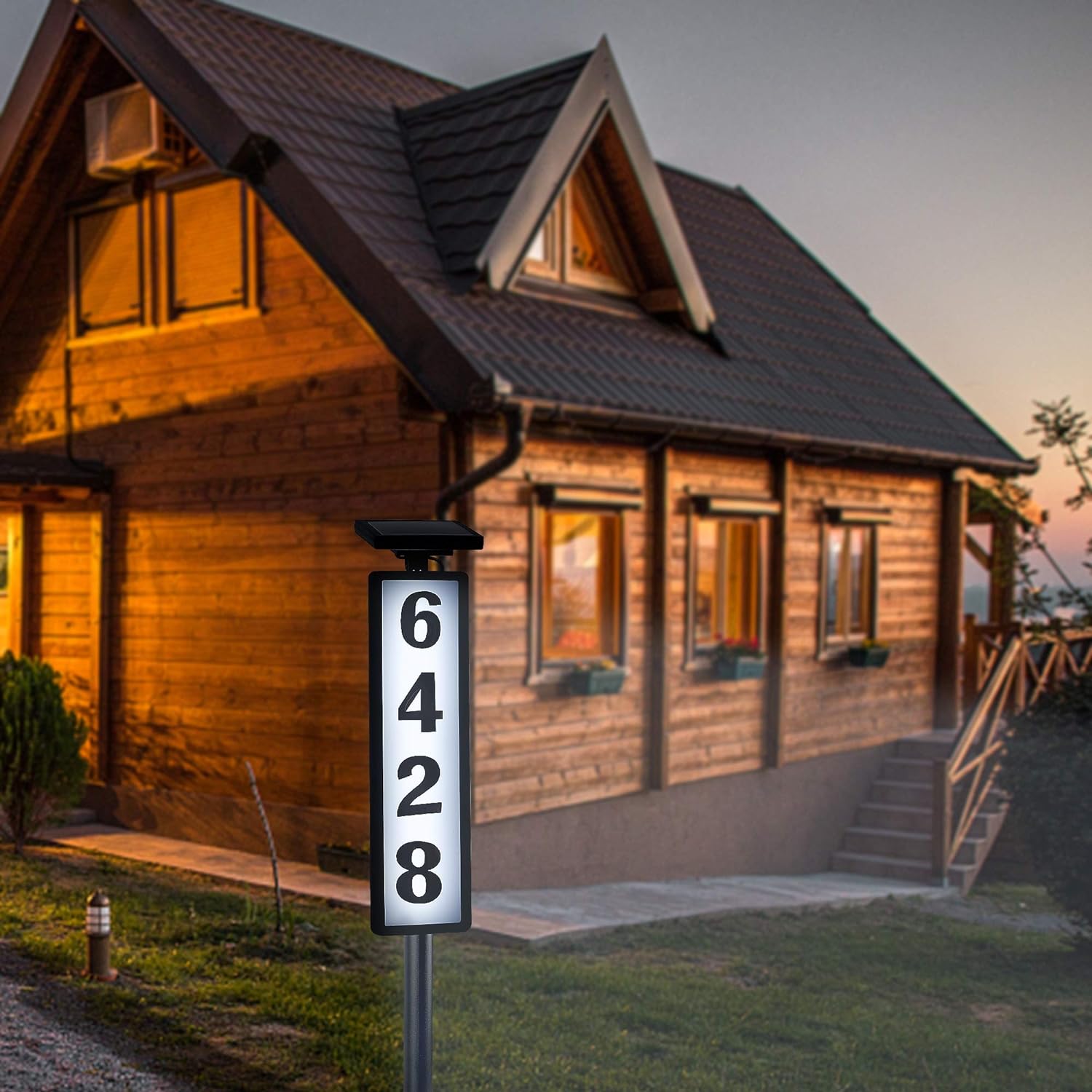 Megfiehun solar address sign outdoor visibility improves mail and visitors