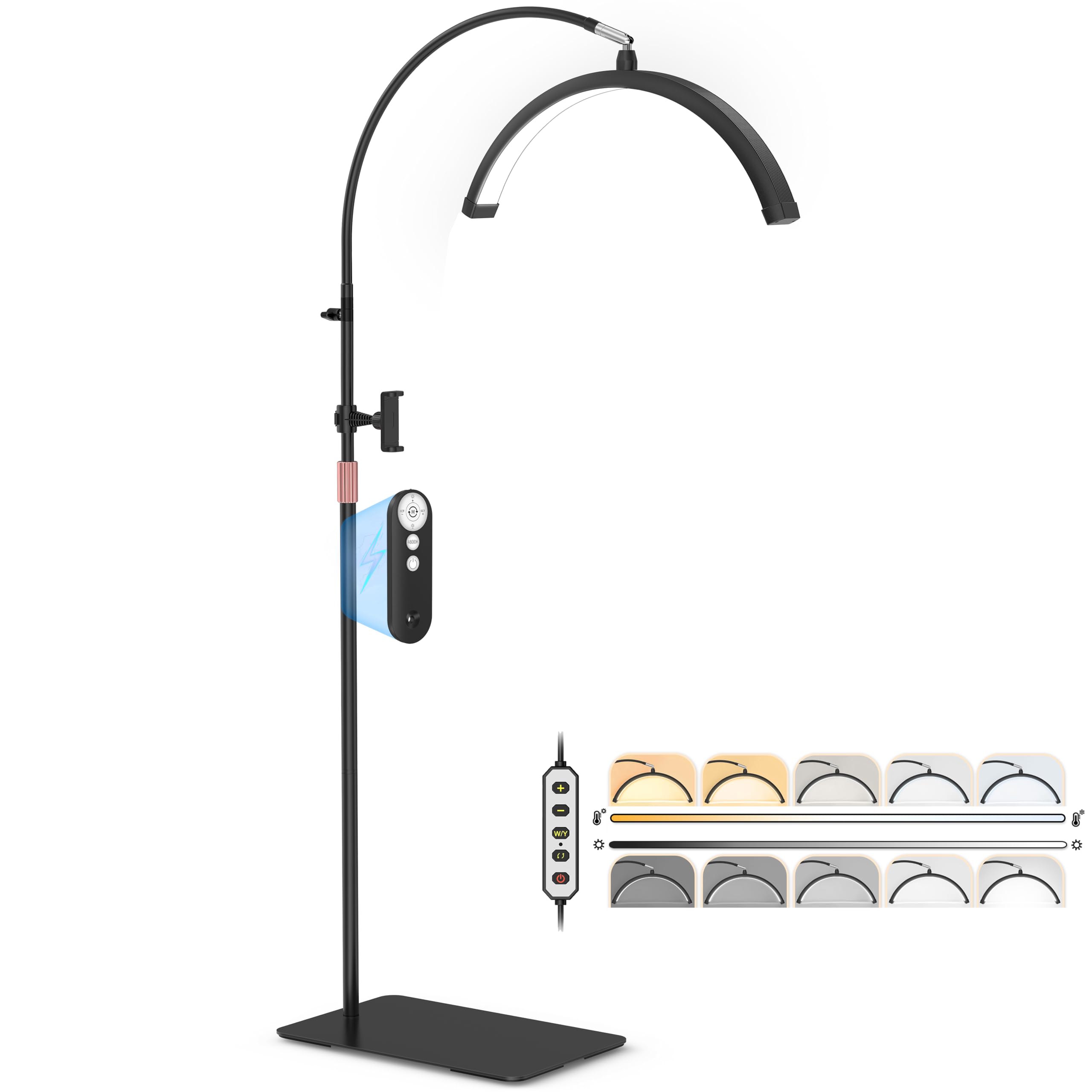 MEIAOELEC half moon light for lash art with shadow-free illumination