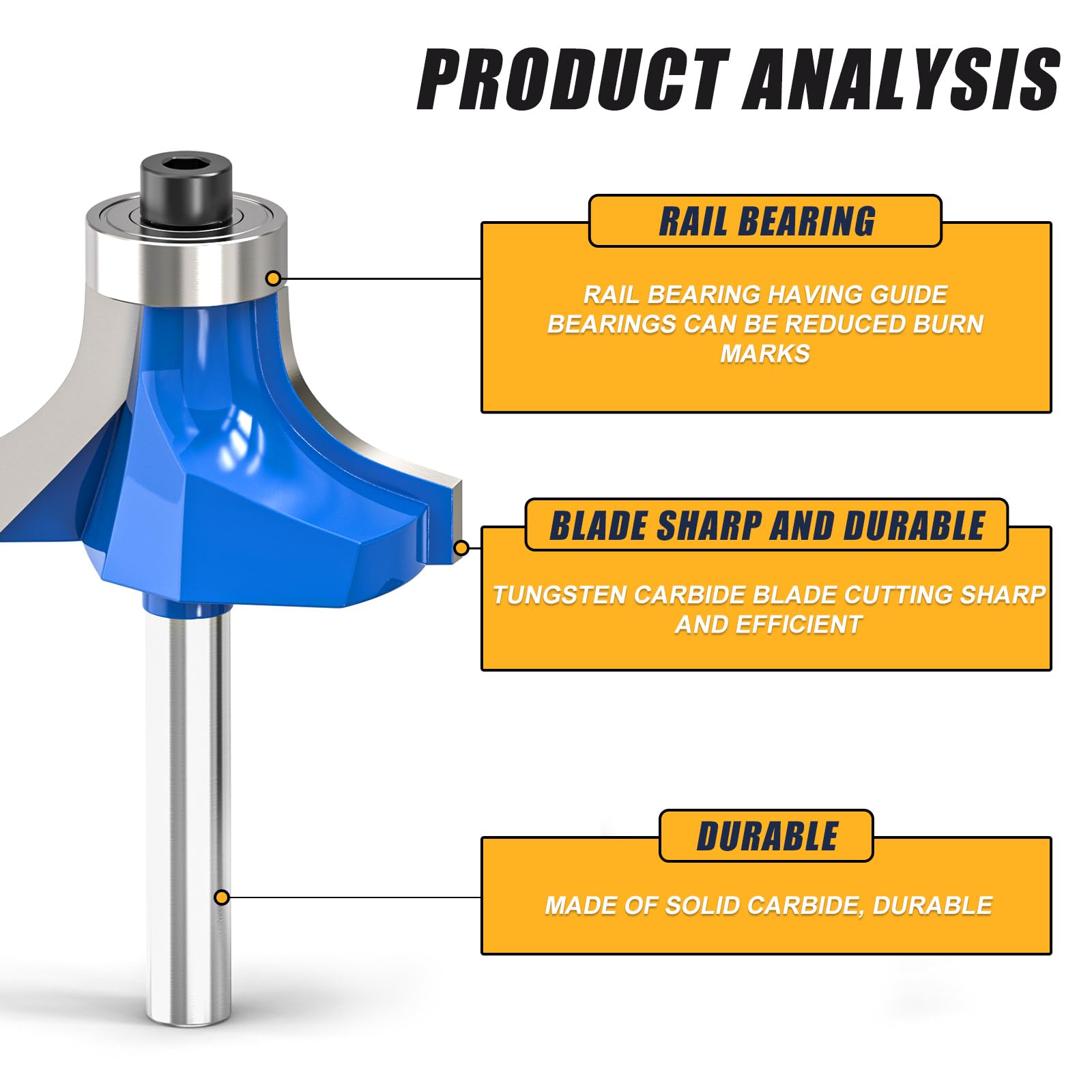 MEIGGTOOL roundover bit with five-sixteenths-inch radius for consistent edging on MDF