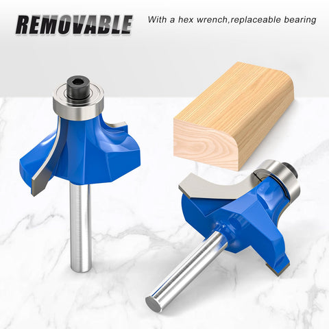 MEIGGTOOL roundover bit with one-eighth-inch radius for small radius edges on acrylic