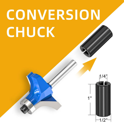 MEIGGTOOL roundover bit with one-quarter-inch radius for clean edge profiles on laminate