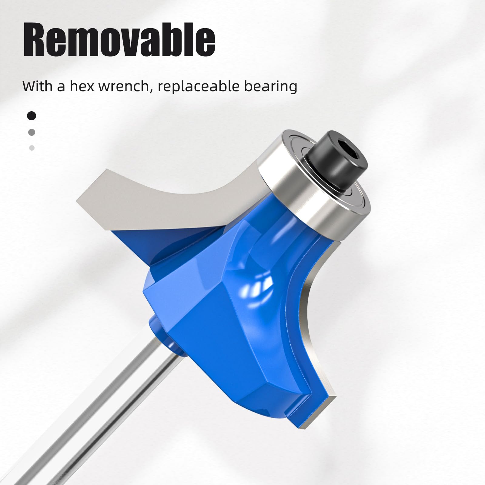 MEIGGTOOL roundover bit with seven-thirty-seconds-inch radius for fine rounding on solid wood