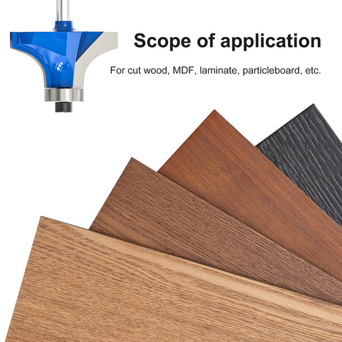 MEIGGTOOL roundover bit with three-sixteenths-inch radius for detailed edges on particleboard