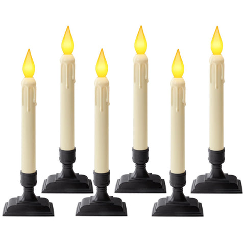 Meigic dawn to dusk window candle assembly glows automatically at dusk for window ambience