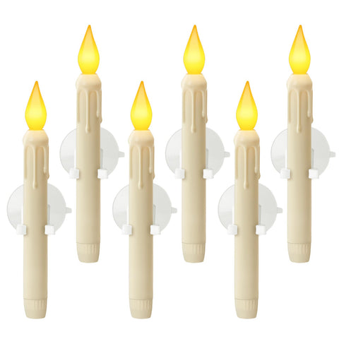 Meigic dawn to dusk window candle with suction cup lights up windows at dusk