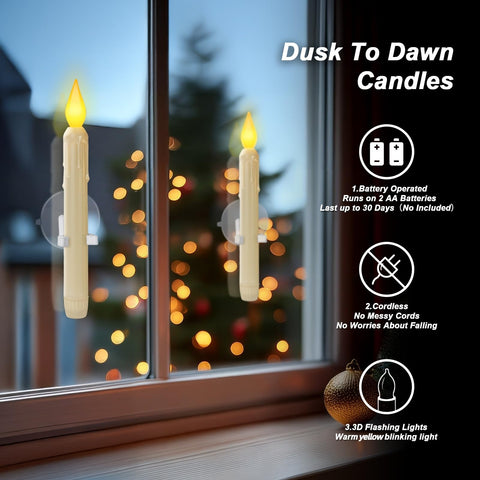Meigic dawn to dusk window candle with flicker for cozy evenings