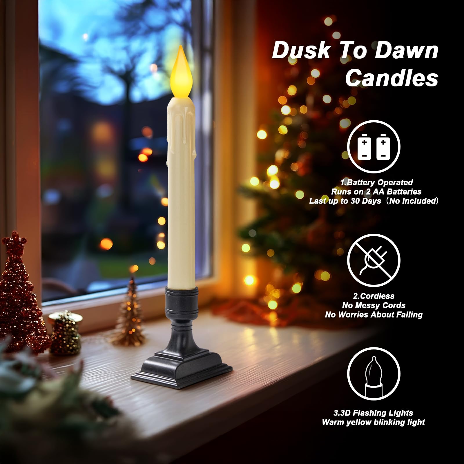 Meigic square window holder keeps candle securely on the windowsill edge