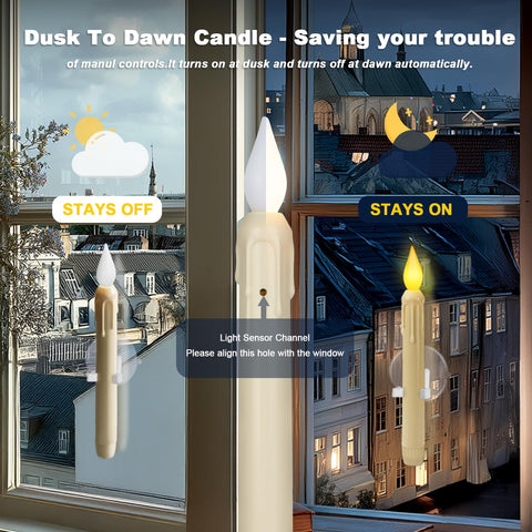 Meigic window candle suction cup securing to glass for stable display