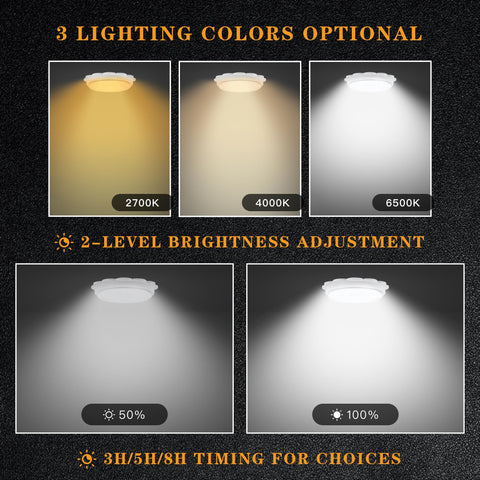 MEIHONG solar ceiling light with dusk-to-dawn sensor for automatic night lighting