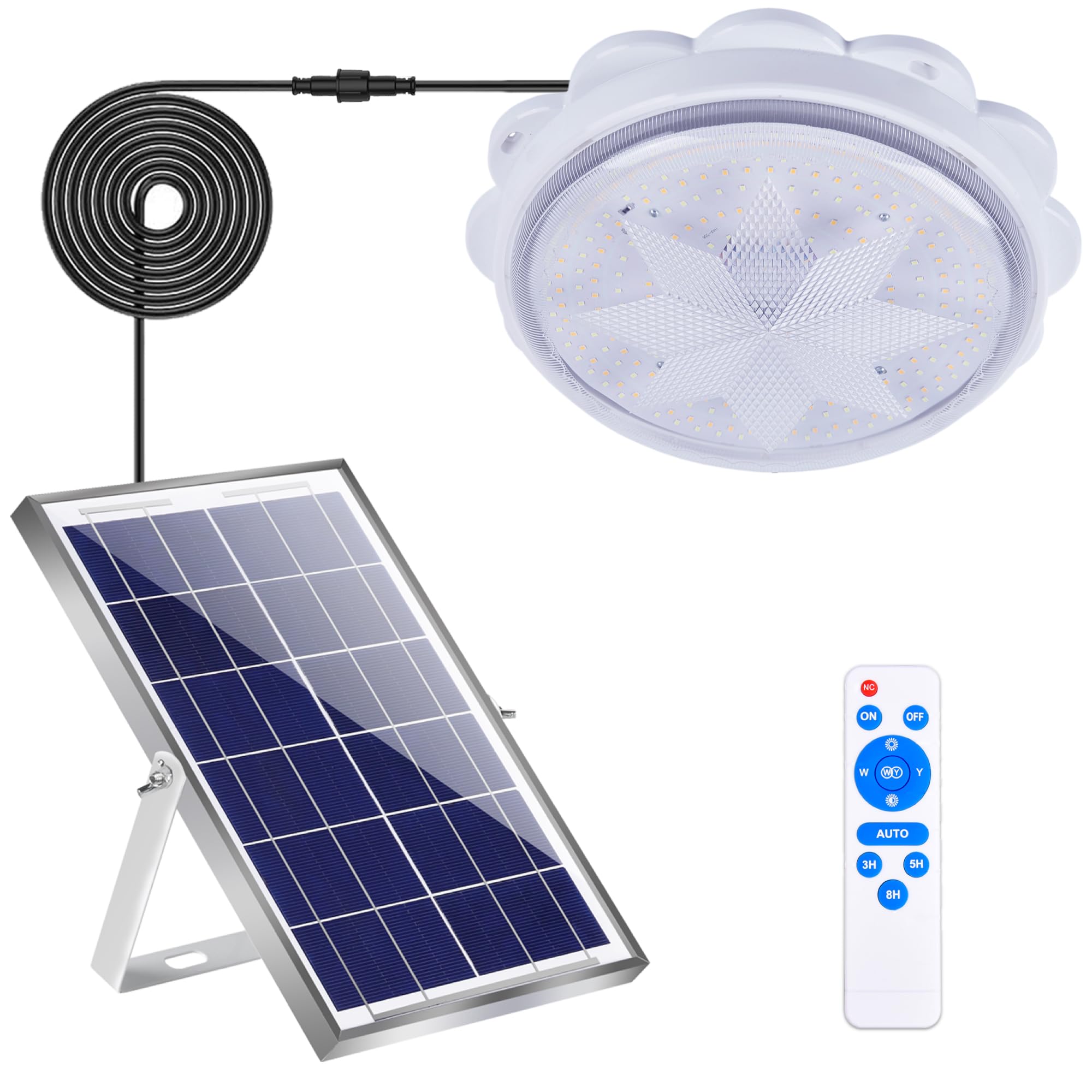 MEIHONG solar ceiling light with remote control for easy on-demand lighting