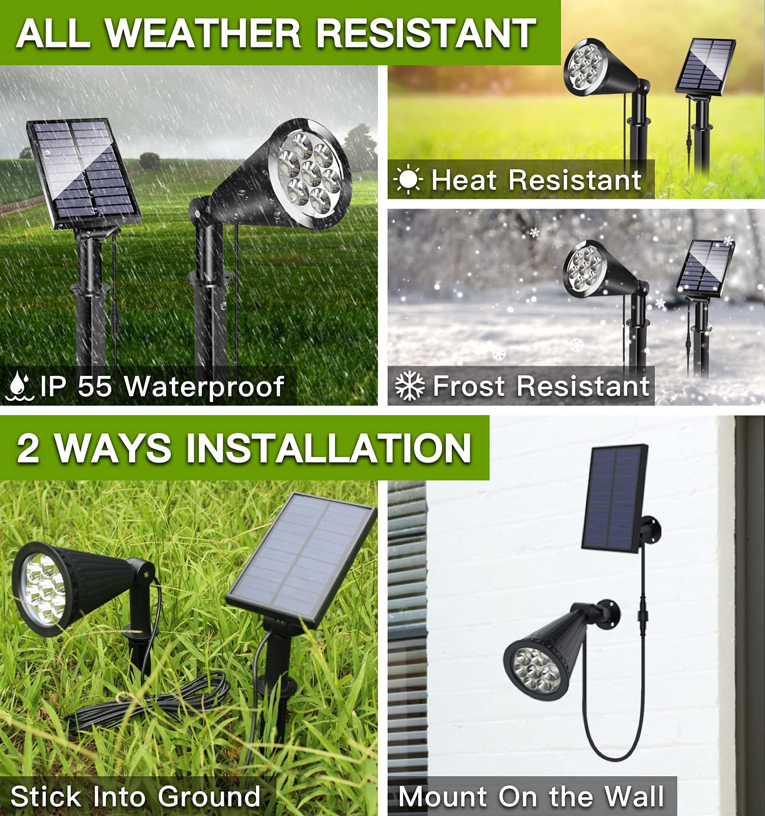 MEIHONG 2-in-1 installation works as wall or ground stake.