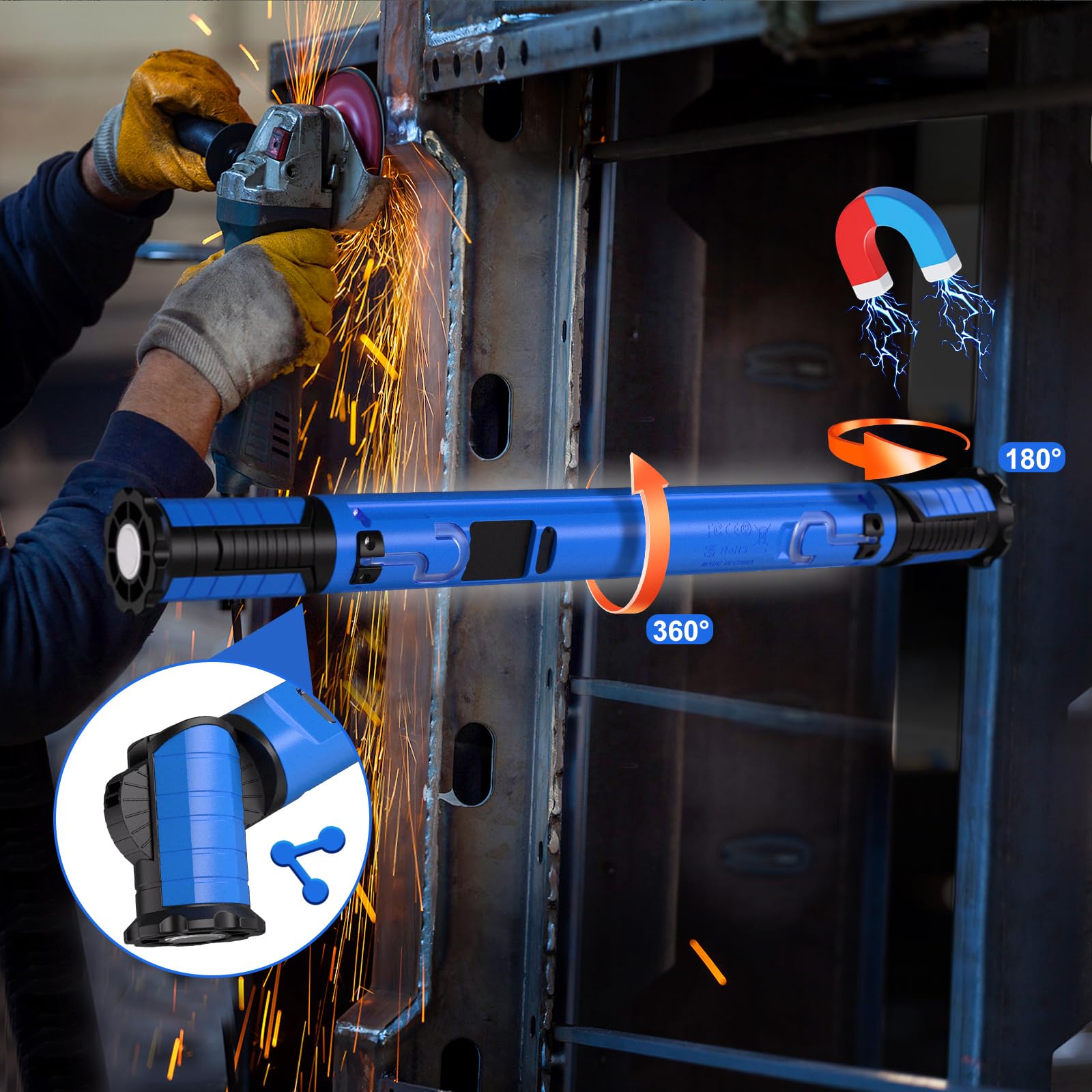 MEIHUA work light with Type-C charging port for quick recharges.