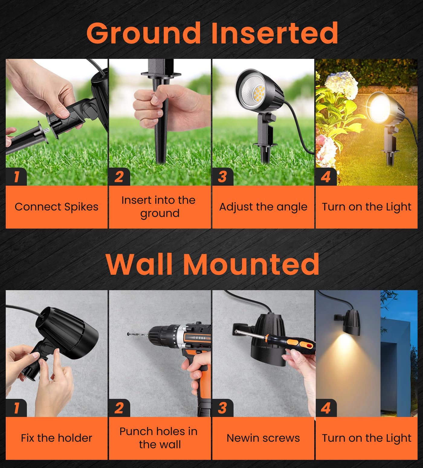 MEIKEE 2700K warm glow enhances garden ambience at night