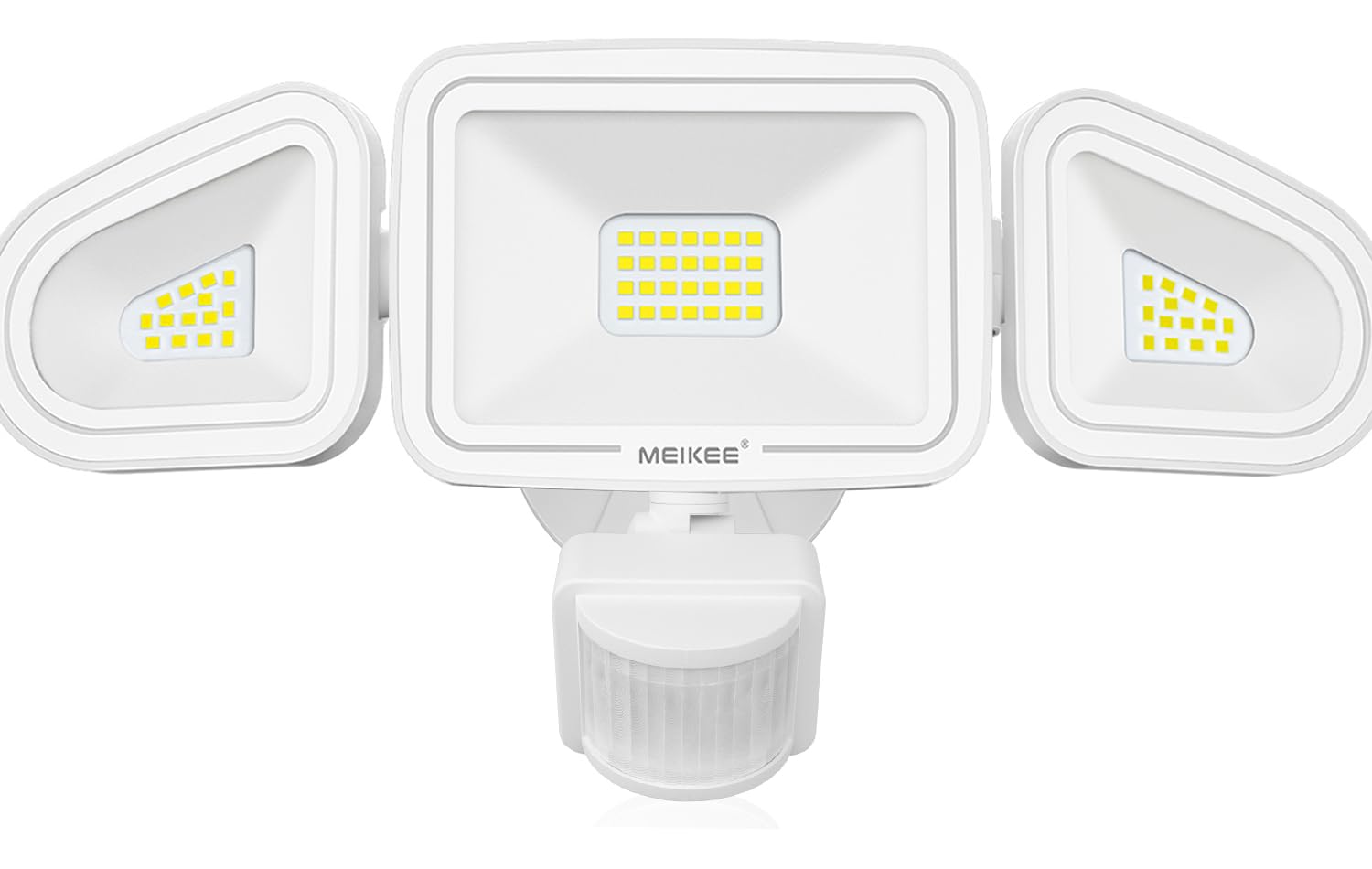MEIKEE 42W LED security light, front view, bright entrances.