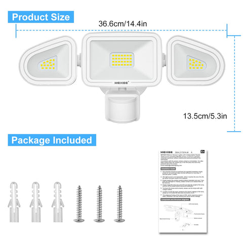 MEIKEE 6500K daylight-like brightness ideal for driveways.