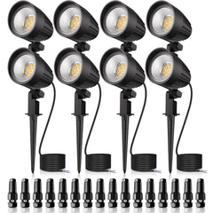 MEIKEE 7W landscape light front view with warm glow for garden path illumination