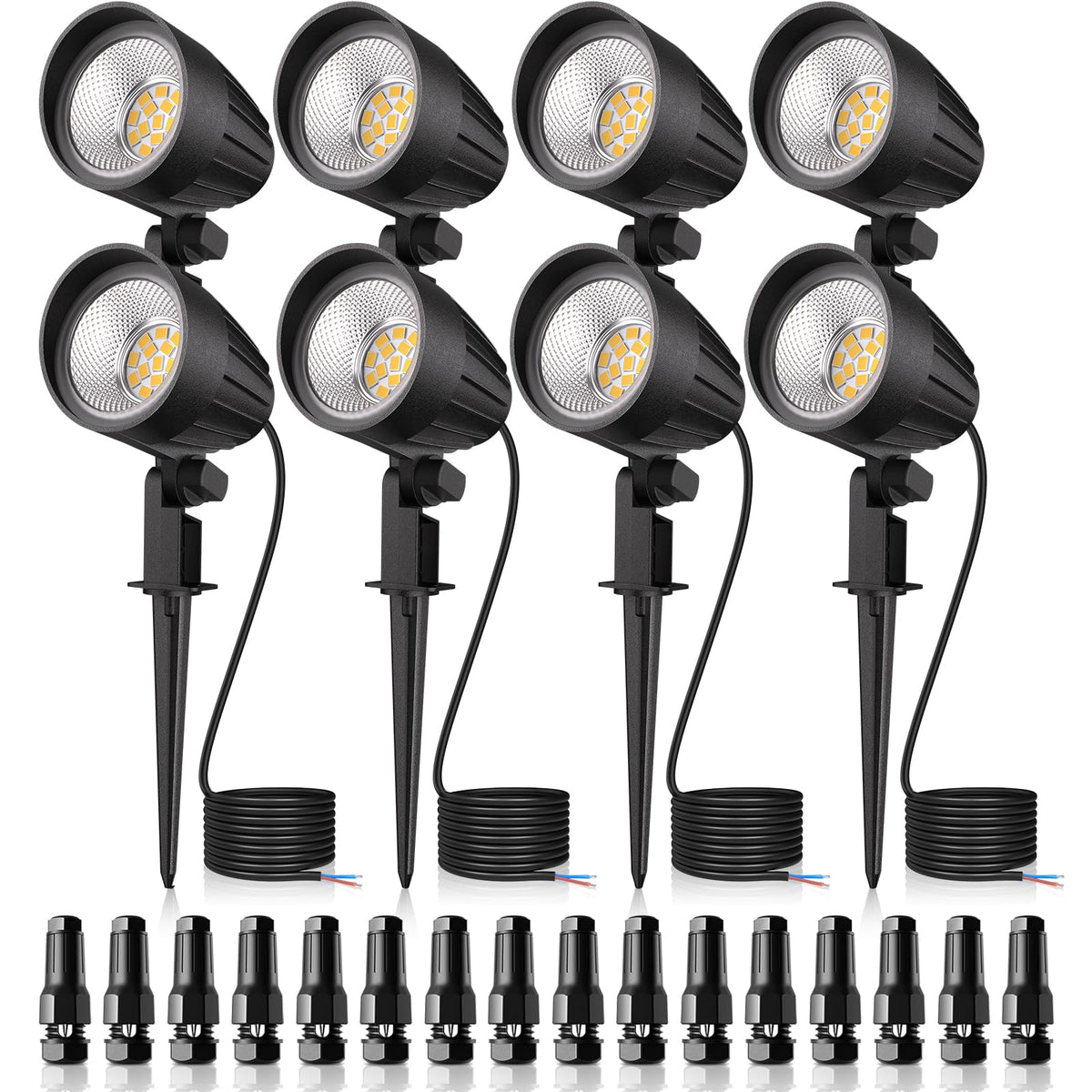 MEIKEE 7W landscape light front view with warm glow for garden path illumination