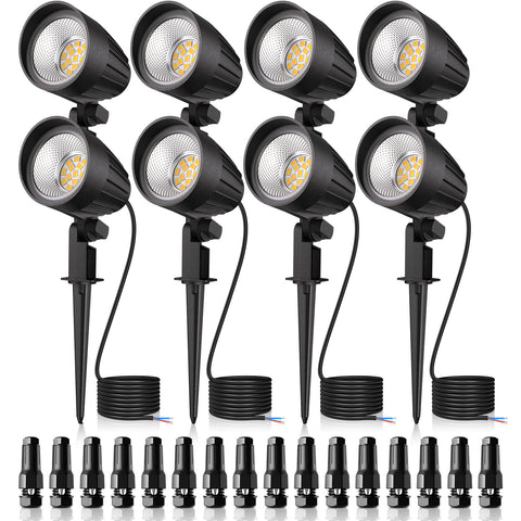 MEIKEE 7W landscape light front view with warm glow for garden path illumination