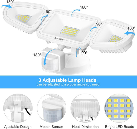 MEIKEE three-heads adjustable angles for customized outdoor lighting.