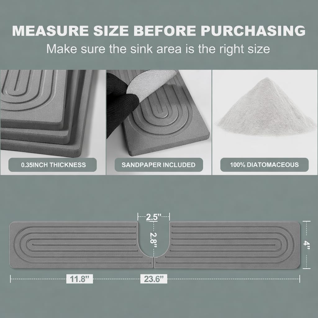 Meiliweser diatomite sink mat absorbs moisture fast, keeping surfaces dry.