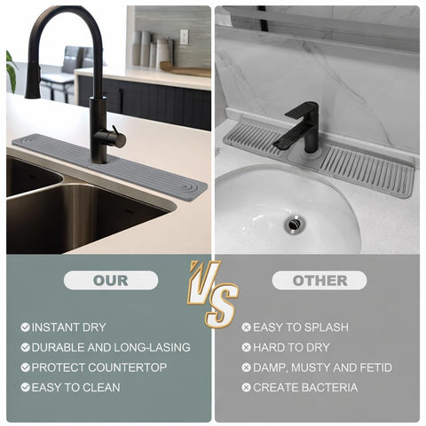 Meiliweser versatile sink mat keeps faucet area organized and tidy.