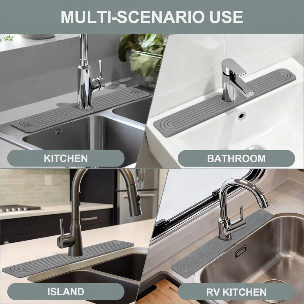 Meiliweser quick-dry surface reduces countertop mess after use.