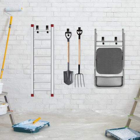 MEIPEIQIZHI folding chair rack wall-mounted for clutter-free garage storage.