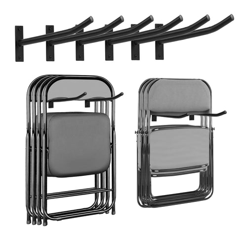 MEIPEIQIZHI garage storage wall-mount 3-pack keeps chairs organized and accessible.