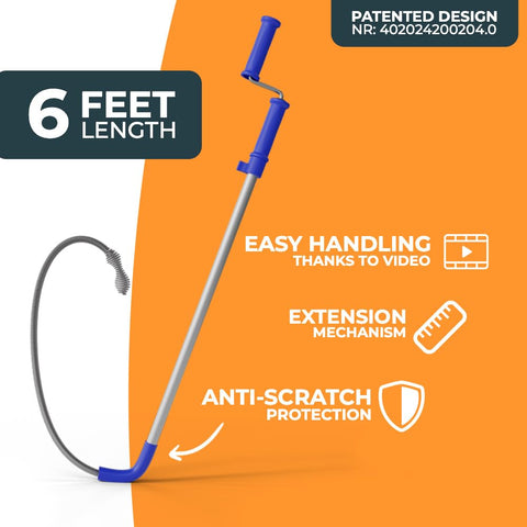 Meisterfaktur toilet snake video guide shows easy usage steps.