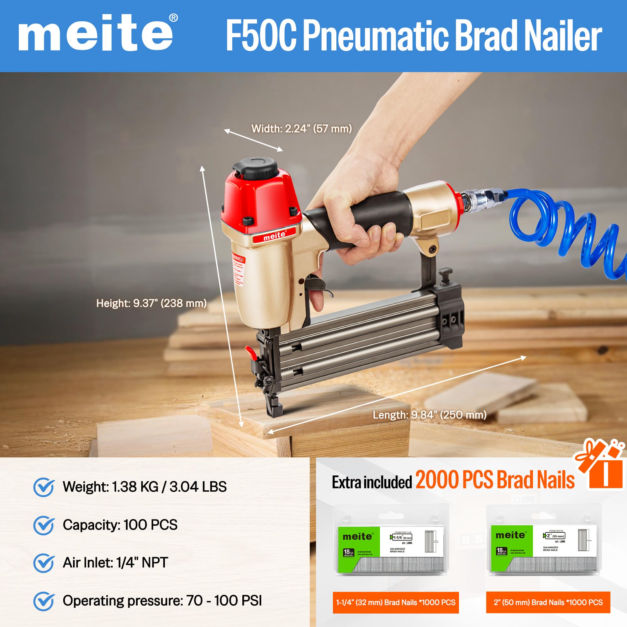 Meite F50C handle with ergonomic grip for comfortable control during extended use