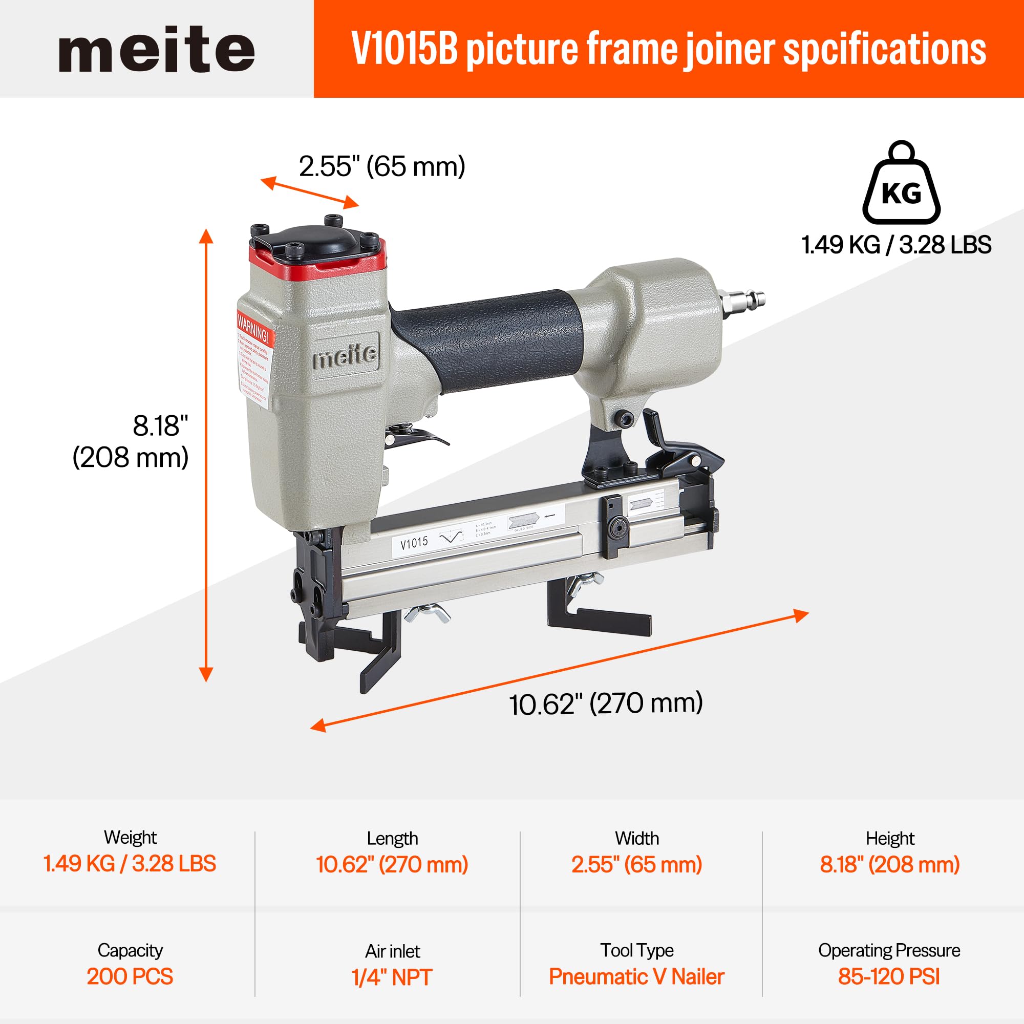 Meite V1015B bottom loading demonstrates high nail capacity