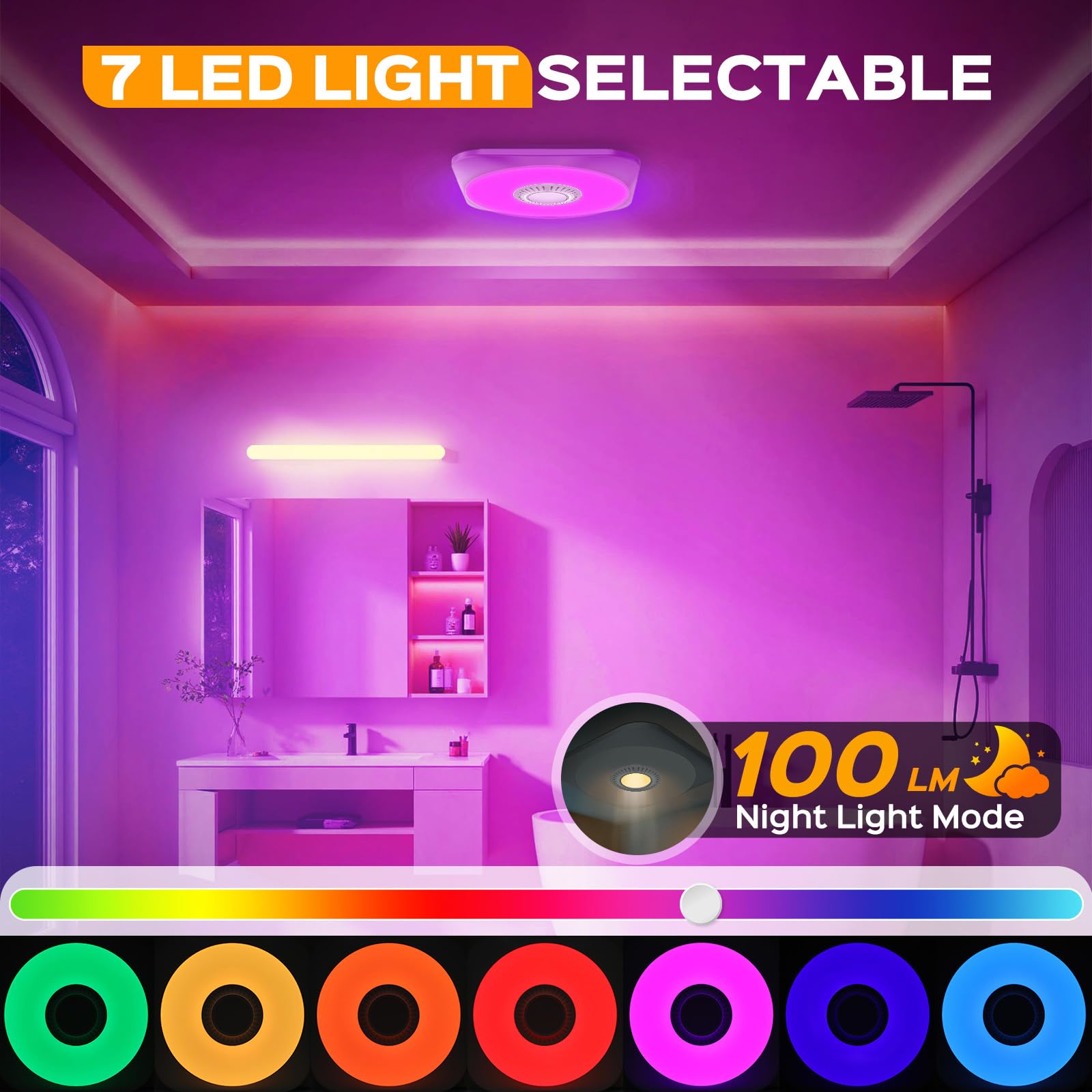 MEIUOI 3CCT LED provides warm to cool options with bright bathroom illumination.