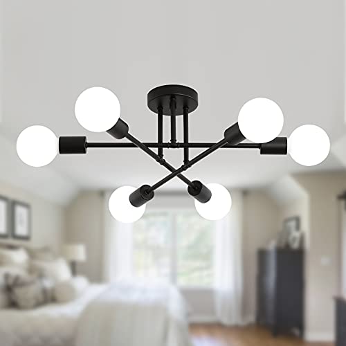 MEIXISUE modern-industrial chandelier complements open spaces with a bold focal point.