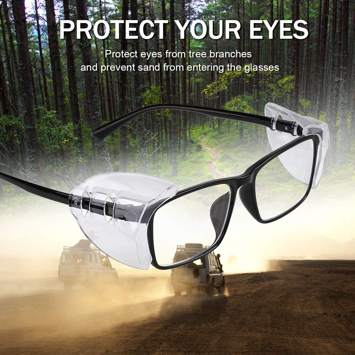 Melasa easy clip-on side shields quickly upgrade eyewear protection on the go.