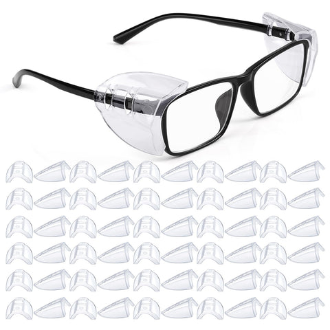 Melasa side shields clip onto prescription glasses for enhanced peripheral protection.