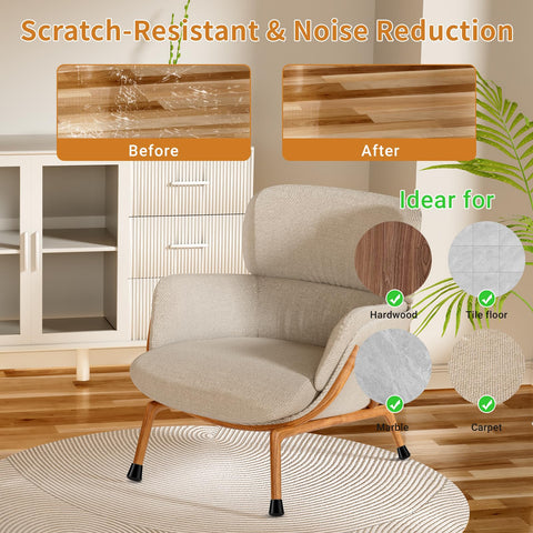 Meldel chair leg protectors feature 360° felt bottom to glide smoothly.