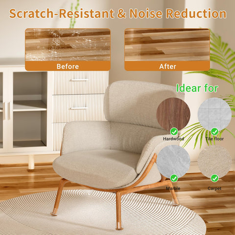 Meldel scratch-resistant silicone pads protect chair legs on floors