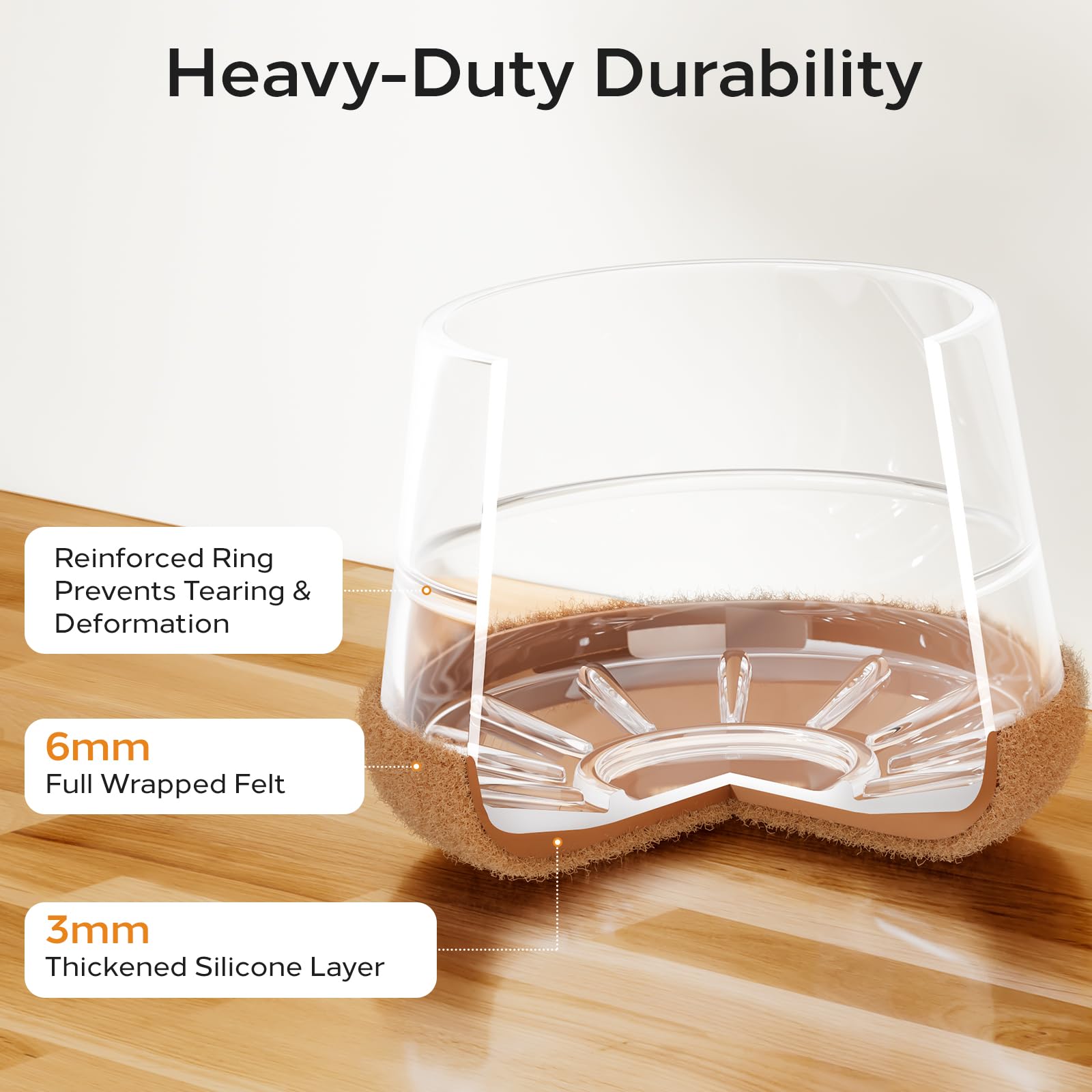 Meldel round clear protector suitable for multi-surface use like carpet