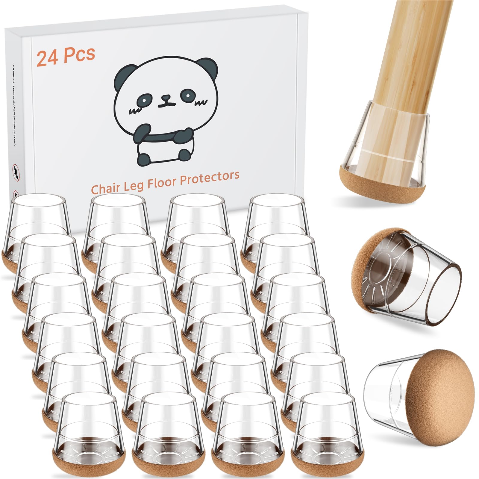 Meldel silicone chair leg protector round clear fits extra small legs for floor protection