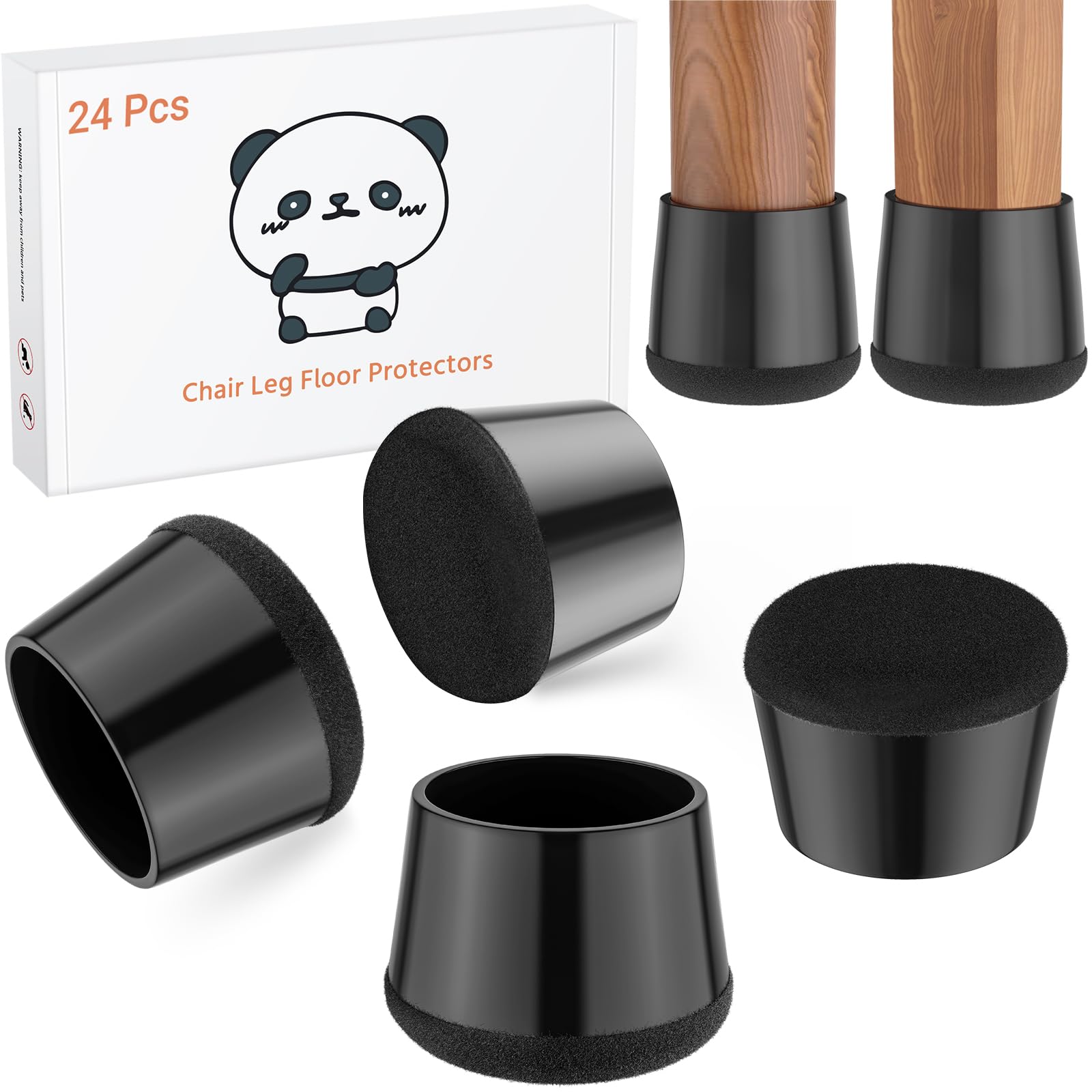 Meldel silicone round chair leg protector in medium size protects floors